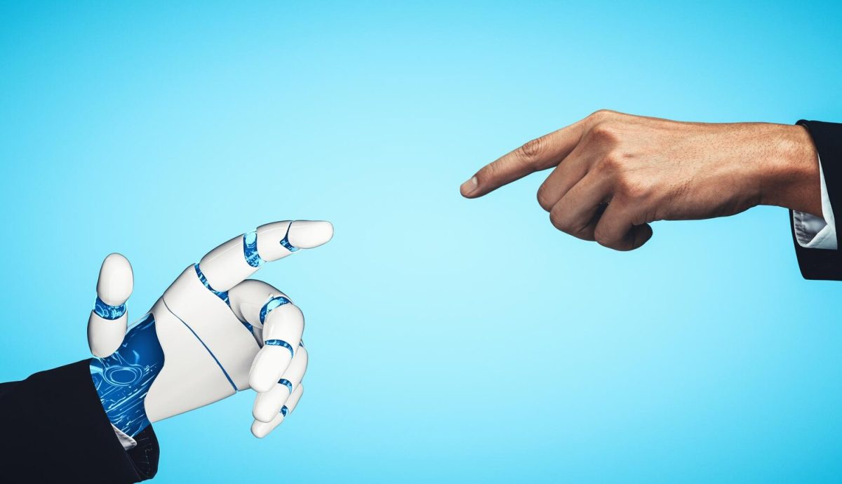 Futurisztikus mesterséges intelligencia robot